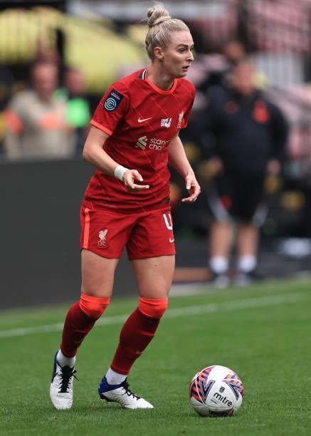 Rhiannon Roberts of Liverpool during the Barclays FA Women's Championship between Watford Ladies and Liverpool Women at Vicarage Road on September 4,...