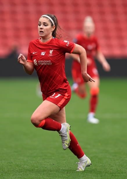 Carla Humphrey of Liverpool during the Barclays FA Women's Championship between Watford Ladies and Liverpool Women at Vicarage Road on September 4,...