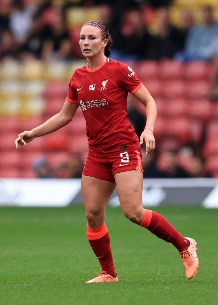 Leighanne Robe of Liverpool during the Barclays FA Women's Championship between Watford Ladies and Liverpool Women at Vicarage Road on September 4,...