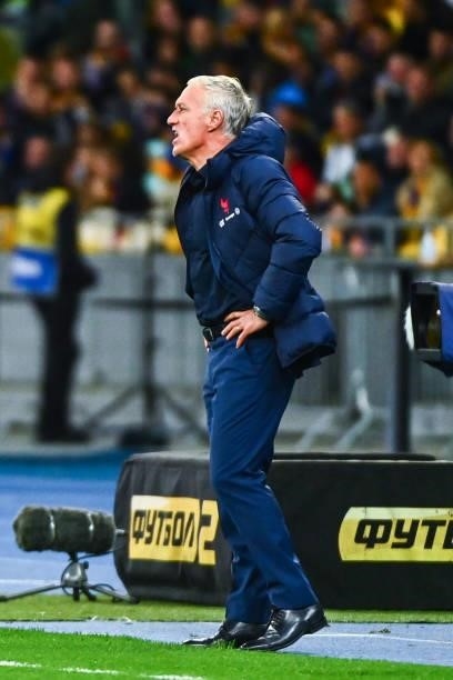 Didier DESCHAMPS head coach of France during the FIFA World Cup 2022 Qatar qualifying match between Ukraine and France at Olympic Stadium on...