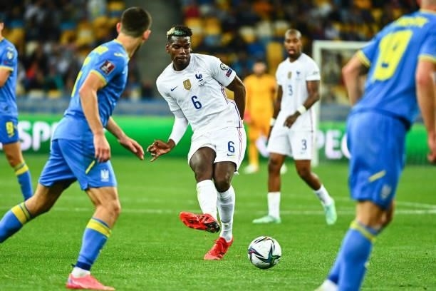 Paul POGBA of France during the FIFA World Cup 2022 Qatar qualifying match between Ukraine and France at Olympic Stadium on September 4, 2021 in...