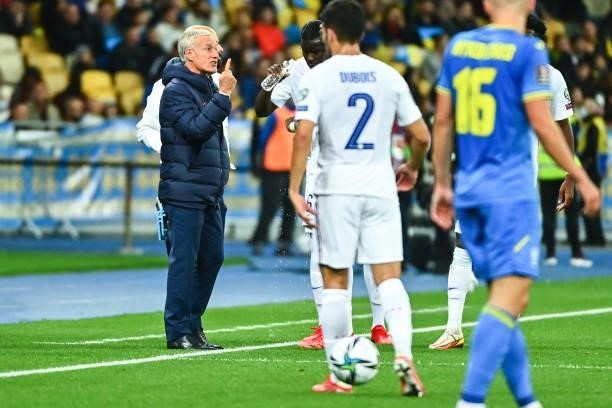 Didier DESCHAMPS head coach of France during the FIFA World Cup 2022 Qatar qualifying match between Ukraine and France at Olympic Stadium on...
