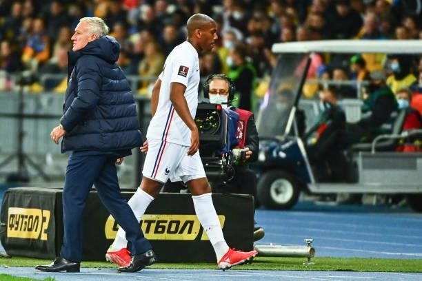 Didier DESCHAMPS head coach of France and Anthony MARTIAL of France during the FIFA World Cup 2022 Qatar qualifying match between Ukraine and France...