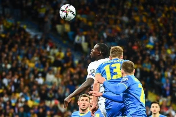Kurt ZOUMA of France during the FIFA World Cup 2022 Qatar qualifying match between Ukraine and France at Olympic Stadium on September 4, 2021 in...