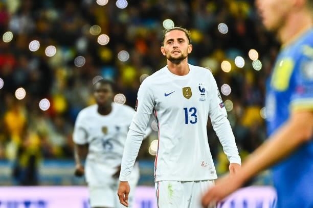 Adrien RABIOT of France during the FIFA World Cup 2022 Qatar qualifying match between Ukraine and France at Olympic Stadium on September 4, 2021 in...
