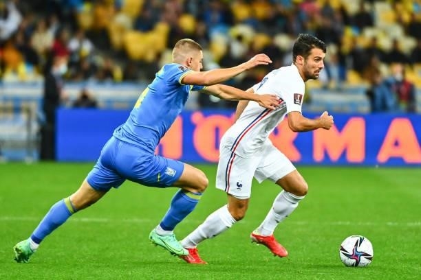 Leo DUBOIS of France during the FIFA World Cup 2022 Qatar qualifying match between Ukraine and France at Olympic Stadium on September 4, 2021 in...