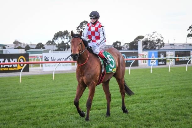 Craig Williams returns to the mounting yard on Faretti after winning the Rex Gorell BM78 Handicap, at Geelong Racecourse on September 05, 2021 in...