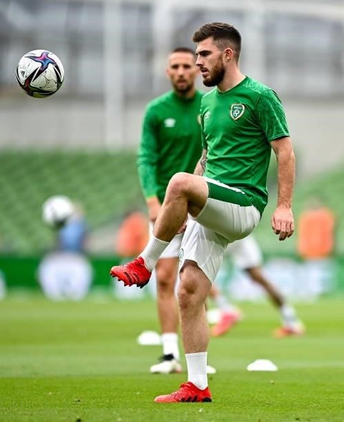 Dublin , Ireland - 4 September 2021; Ryan Manning of Republic of Ireland before the FIFA World Cup 2022 qualifying group A match between Republic of...