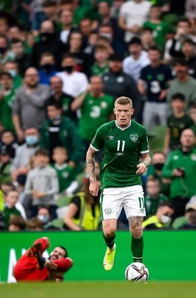 Dublin , Ireland - 4 September 2021; James McClean of Republic of Ireland during the FIFA World Cup 2022 qualifying group A match between Republic of...