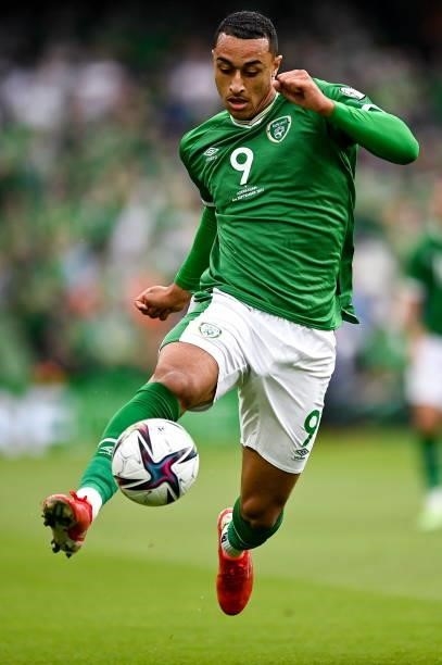 Dublin , Ireland - 4 September 2021; Adam Idah of Republic of Ireland during the FIFA World Cup 2022 qualifying group A match between Republic of...