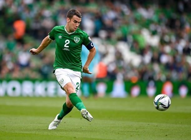 Dublin , Ireland - 4 September 2021; Seamus Coleman of Republic of Ireland during the FIFA World Cup 2022 qualifying group A match between Republic...