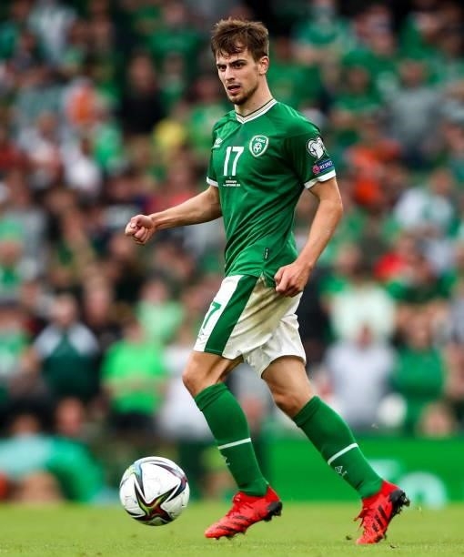 Dublin , Ireland - 4 September 2021; Jayson Molumby of Republic of Ireland during the FIFA World Cup 2022 qualifying group A match between Republic...
