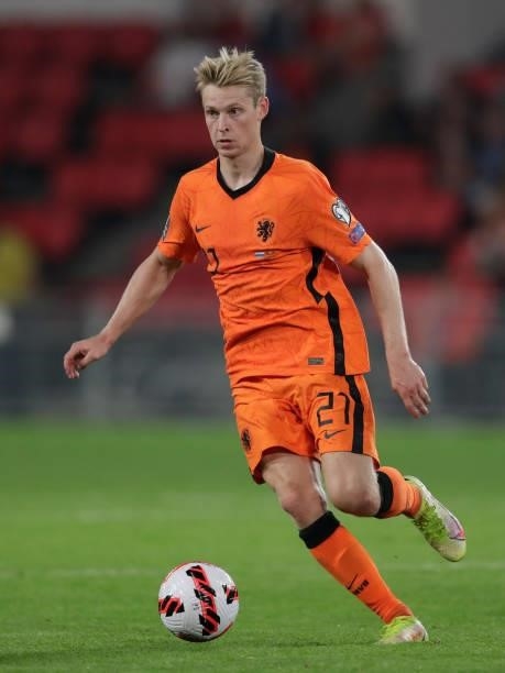 Frenkie de Jong of Holland during the World Cup Qualifier match between Holland v Montenegro at the Philips Stadium on September 4, 2021 in Eindhoven...