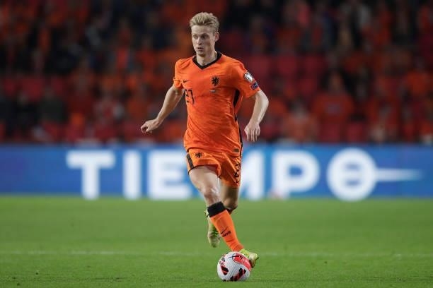 Frenkie de Jong of Holland during the World Cup Qualifier match between Holland v Montenegro at the Philips Stadium on September 4, 2021 in Eindhoven...