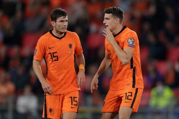 Marten de Roon of Holland, Guus Til of Holland during the World Cup Qualifier match between Holland v Montenegro at the Philips Stadium on September...