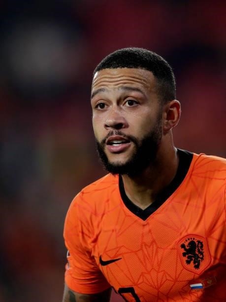Memphis Depay of Holland during the World Cup Qualifier match between Holland v Montenegro at the Philips Stadium on September 4, 2021 in Eindhoven...