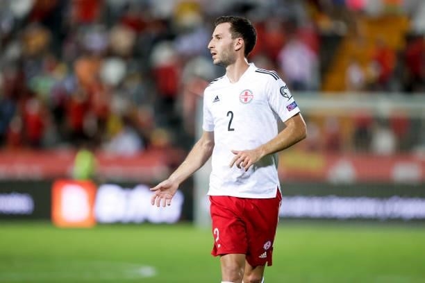 Otar Kakabadze of Georgia during the World Cup Qualifier match between Spain v Georgia at the Estadio La Cartuja on September 5, 2021 in Seville Spain