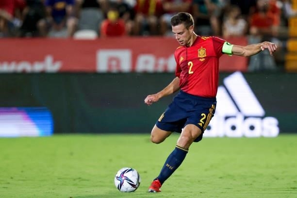 Cesar Azpilicueta of Spain during the World Cup Qualifier match between Spain v Georgia at the Estadio La Cartuja on September 5, 2021 in Seville...