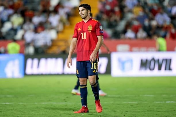 Carlos Soler of Spain during the World Cup Qualifier match between Spain v Georgia at the Estadio La Cartuja on September 5, 2021 in Seville Spain