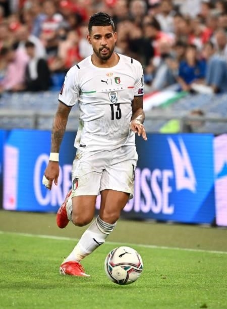 Italy's defender Emerson Palmieri controls the ball during the World Cup 2022 qualifier football match between Switzerland and Italy, on September 5,...
