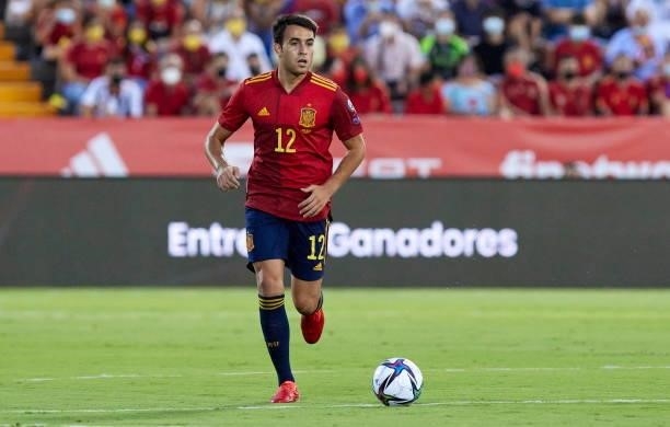Eric Garcia of Spain controls the ball during the 2022 FIFA World Cup Qualifier match between Spain and Georgia at Estadio Nuevo Vivero on September...