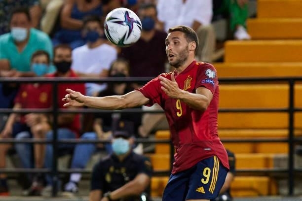 Abel Ruiz of Spain controls the ball during the 2022 FIFA World Cup Qualifier match between Spain and Georgia at Estadio Nuevo Vivero on September 5,...