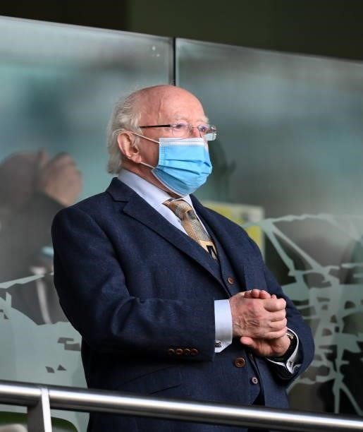 Dublin , Ireland - 7 September 2021; The President of Ireland Michael D Higgins before the FIFA World Cup 2022 qualifying group A match between...