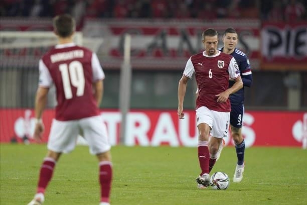 Stefan Ilsanker of Austria during the 2022 FIFA World Cup Qualifier match between Austria and Scotland at Ernst Happel Stadium on September 7, 2021...
