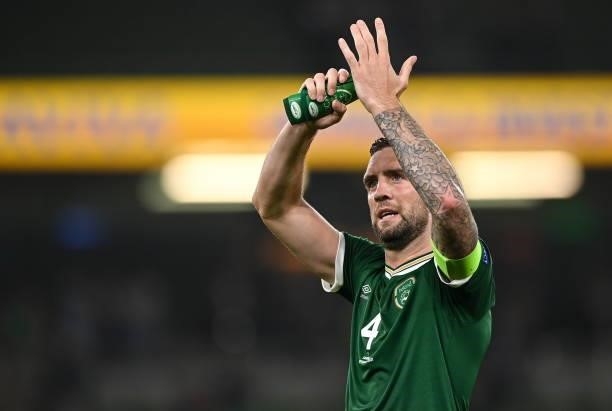 Dublin , Ireland - 7 September 2021; Shane Duffy of Republic of Ireland after his side's drawn FIFA World Cup 2022 qualifying group A match against...
