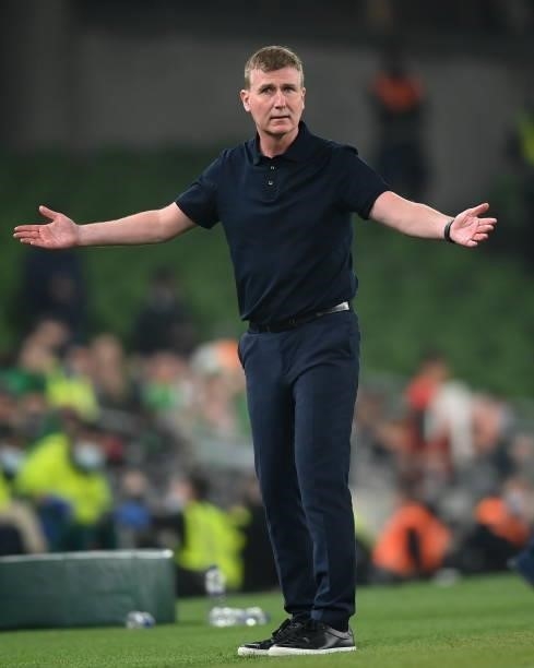 Dublin , Ireland - 7 September 2021; Republic of Ireland manager Stephen Kenny during the FIFA World Cup 2022 qualifying group A match between...