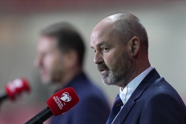 Head coach Steve Clarke of Scotland during the 2022 FIFA World Cup Qualifier match between Austria and Scotland at Ernst Happel Stadium on September...