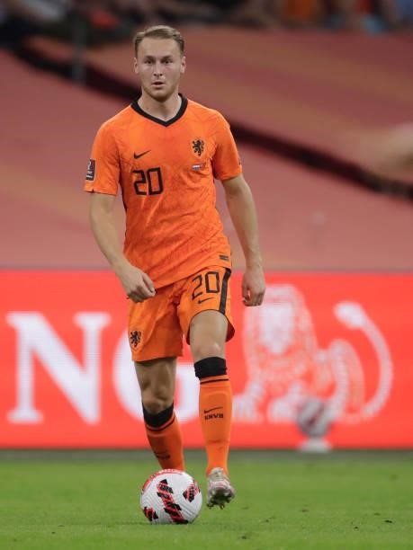 Teun Koopmeiners of Holland during the World Cup Qualifier match between Holland v Turkey at the Johan Cruijff Arena on September 7, 2021 in...