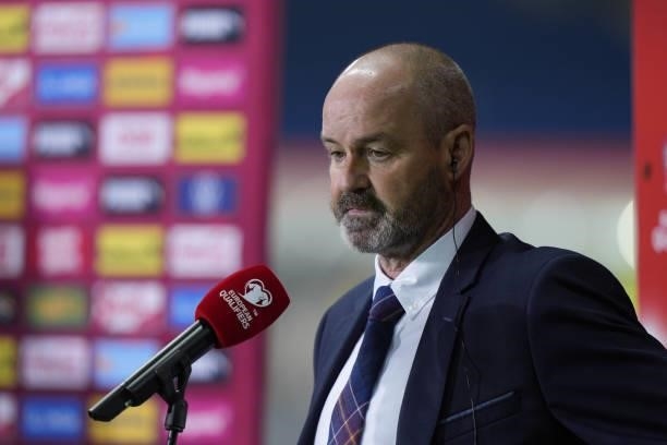 Head coach Steve Clarke of Scotland during the 2022 FIFA World Cup Qualifier match between Austria and Scotland at Ernst Happel Stadium on September...