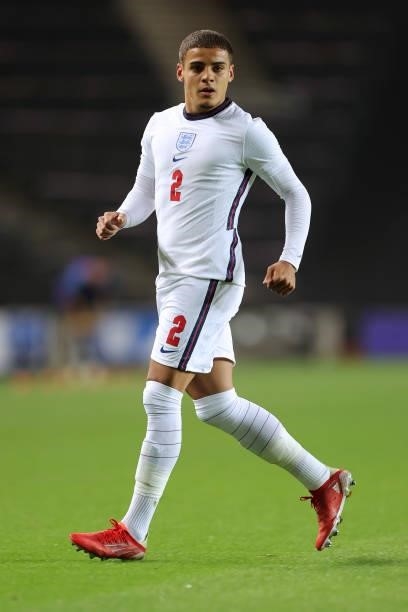 Max Aarons of England during the UEFA Under 21 Qualifier match between England and Kosovo U21 at Stadium mk on September 7, 2021 in Milton Keynes,...