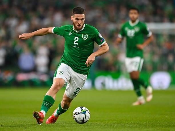 Dublin , Ireland - 7 September 2021; Matt Doherty of Republic of Ireland during the FIFA World Cup 2022 qualifying group A match between Republic of...