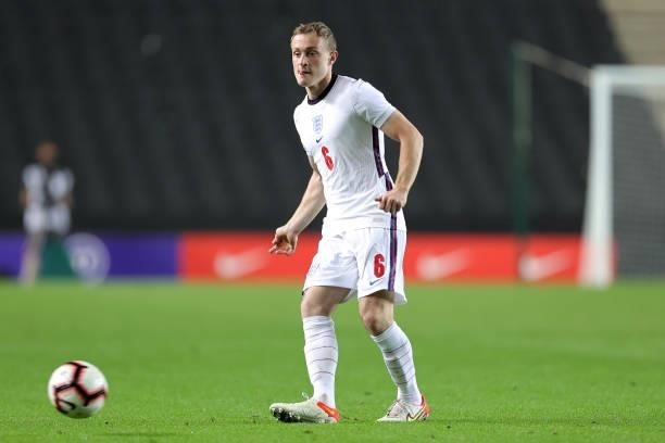 Oliver Skipp of England during the UEFA Under 21 Qualifier match between England and Kosovo U21 at Stadium mk on September 7, 2021 in Milton Keynes,...