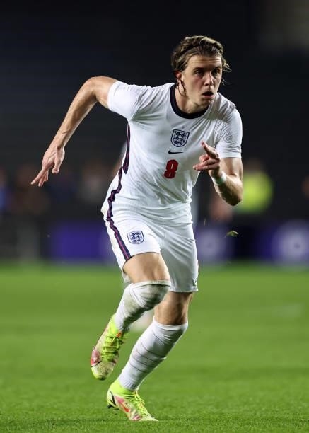 Conor Gallagher of England during the UEFA Under 21 Qualifier between England U21 and Kosovo U21 at Stadium mk on September 7, 2021 in Milton Keynes,...
