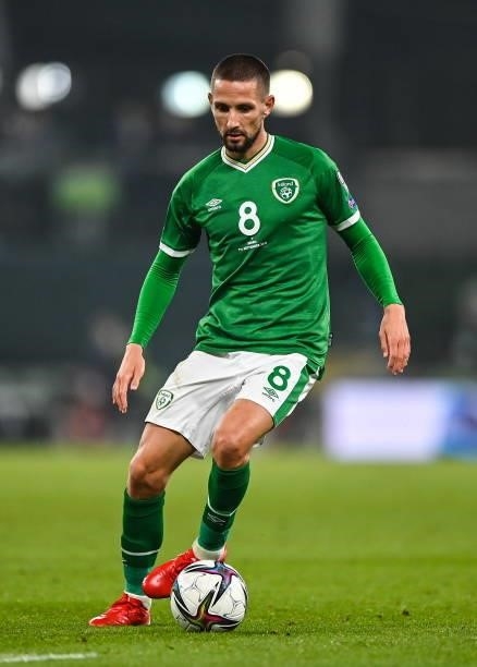 Dublin , Ireland - 7 September 2021; Conor Hourihane of Republic of Ireland during the FIFA World Cup 2022 qualifying group A match between Republic...