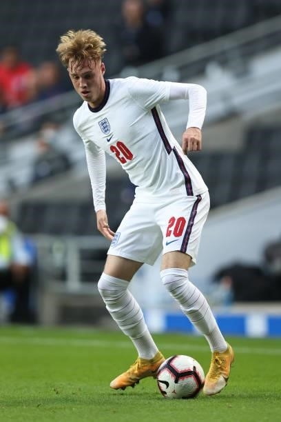 Cole Palmer of England during the UEFA Under 21 Qualifier between England U21 and Kosovo U21 at Stadium mk on September 7, 2021 in Milton Keynes,...