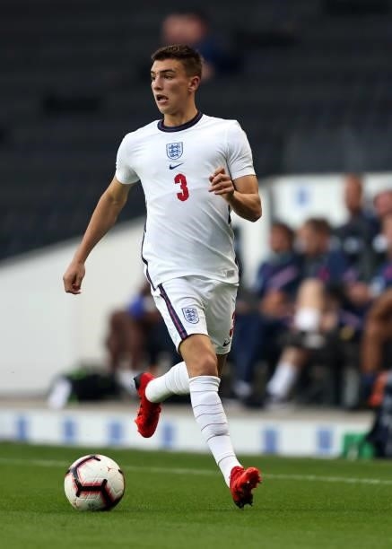 Luke Thomas of England during the UEFA Under 21 Qualifier between England U21 and Kosovo U21 at Stadium mk on September 7, 2021 in Milton Keynes,...