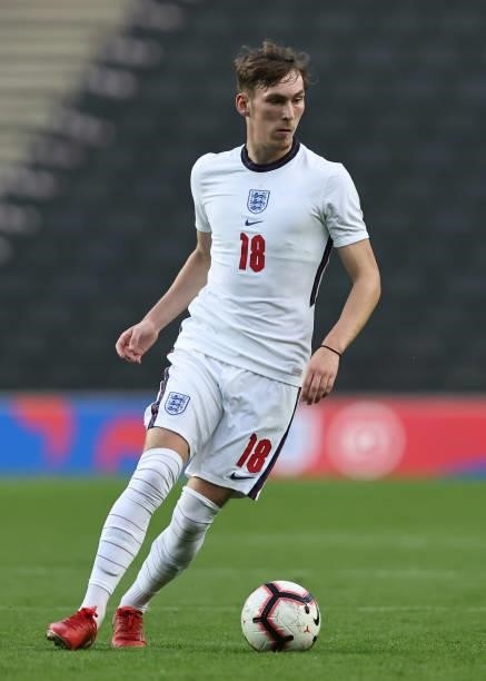 James Garner of England during the UEFA Under 21 Qualifier between England U21 and Kosovo U21 at Stadium mk on September 7, 2021 in Milton Keynes,...