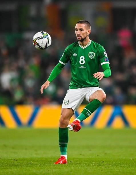 Dublin , Ireland - 7 September 2021; Conor Hourihane of Republic of Ireland during the FIFA World Cup 2022 qualifying group A match between Republic...