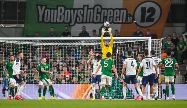 Dublin , Ireland - 7 September 2021; Republic of Ireland goalkeeper Gavin Bazunu during the FIFA World Cup 2022 qualifying group A match between...