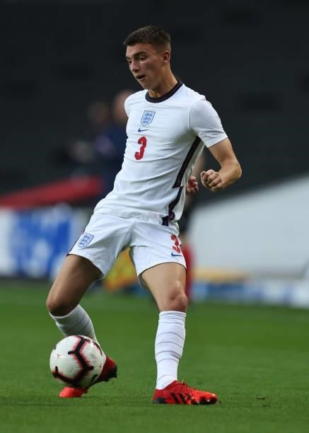 Luke Thomas of England during the UEFA Under 21 Qualifier between England U21 and Kosovo U21 at Stadium mk on September 7, 2021 in Milton Keynes,...