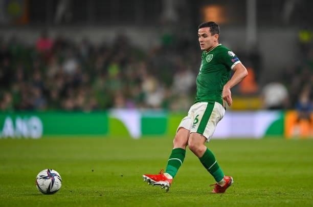 Dublin , Ireland - 7 September 2021; Josh Cullen of Republic of Ireland during the FIFA World Cup 2022 qualifying group A match between Republic of...
