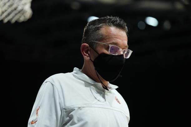 Head Coach Curt Miller of the Connecticut Sun looks on during the game against the Dallas Wings on September 7, 2021 at College Park Center in...