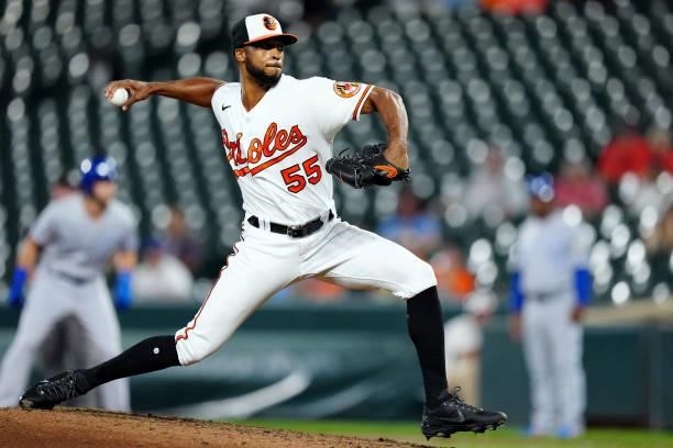 Dillon Tate pitches during the game between the Kansas City Royals and the Baltimore Orioles at Oriole Park at Camden Yards on Tuesday, September 7,...