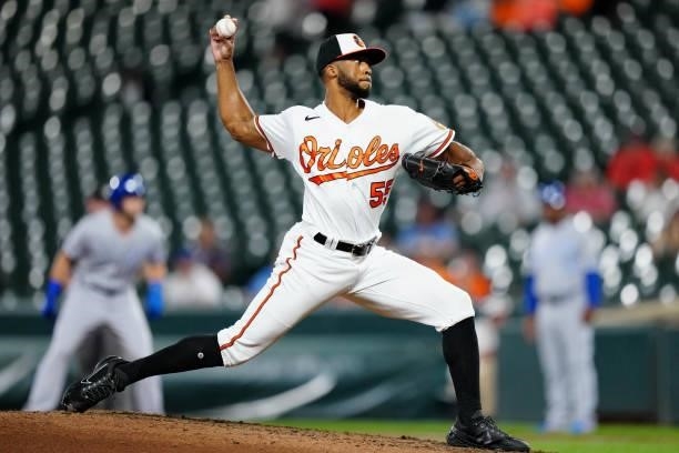 Dillon Tate pitches during the game between the Kansas City Royals and the Baltimore Orioles at Oriole Park at Camden Yards on Tuesday, September 7,...