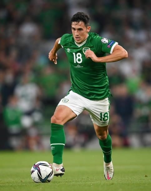 Dublin , Ireland - 7 September 2021; Jamie McGrath of Republic of Ireland during the FIFA World Cup 2022 qualifying group A match between Republic of...