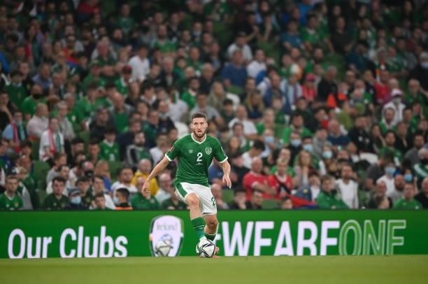 Dublin , Ireland - 7 September 2021; Matt Doherty of Republic of Ireland during the FIFA World Cup 2022 qualifying group A match between Republic of...
